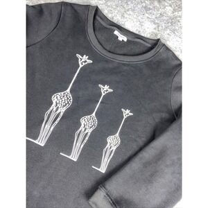 Serengeti Womens‎ 2XL Black Giraffe Safari Zoo Pull Over Crew Neck Sweater